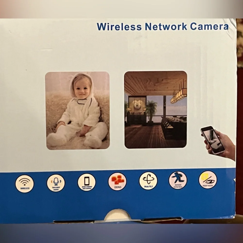 Set of 2 White Surveillance Cameras with USB Cables